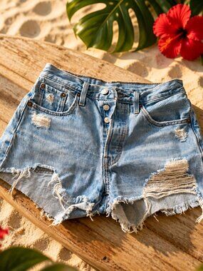 Levi’s 501 Distressed Cut Off Shorts, Vintage Light Wash